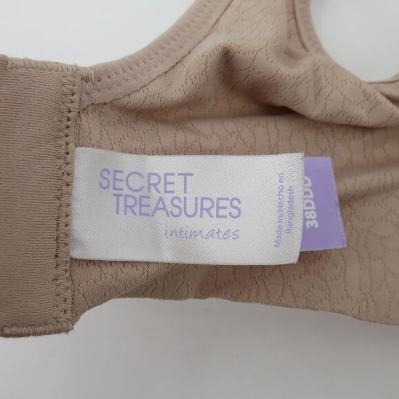Secret Treasures 38DDD Pink Beige Perforated Light Padding Wireless Bra Bralette - Picture 10 of 14